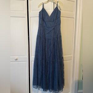 Chic Blue Lace Maxi Dress